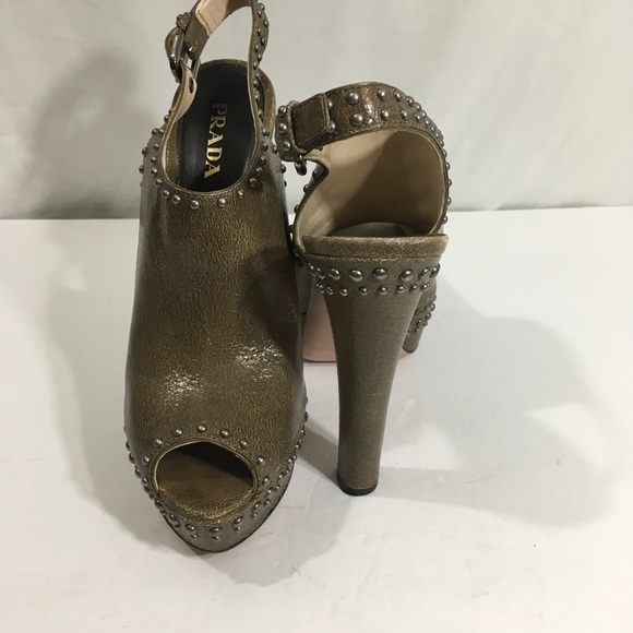 Prada studded platform slingback heels - Picture 6 of 8